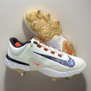 Nike Alpha Huarache Elite 4 Low Baseball Cleats Brown Blue Men Size 9 HV8541-100